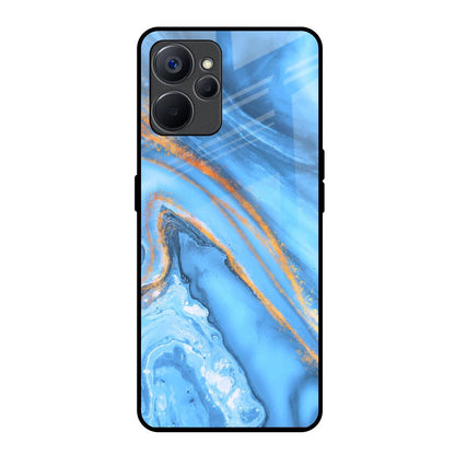 Vibrant Blue Marble Realme 9i 5G Glass Back Cover Online