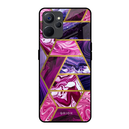 Electroplated Geometric Marble Realme 9i 5G Glass Back Cover Online