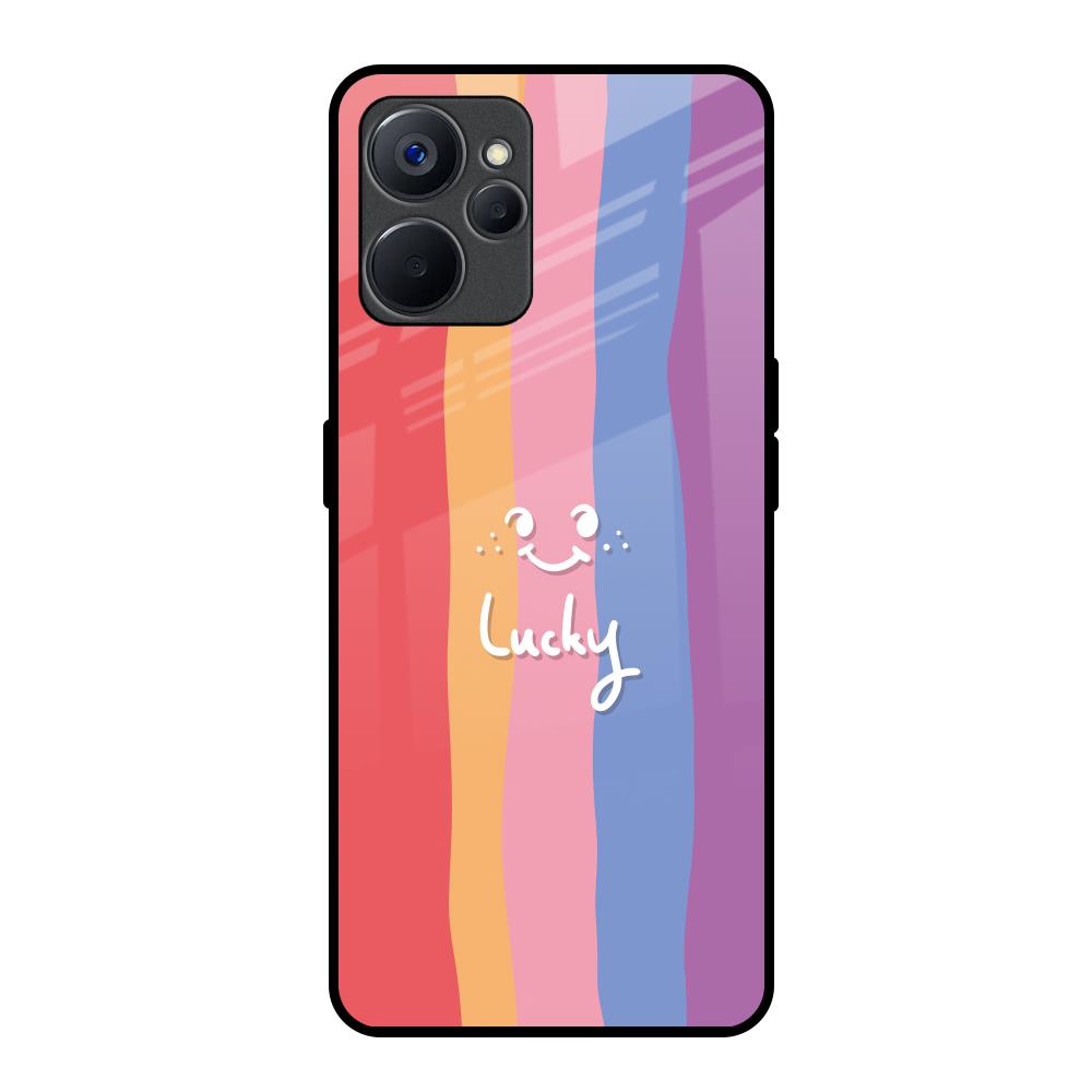 Lucky Abstract Realme 9i 5G Glass Back Cover Online