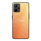 Orange Curve Pattern Realme 9i 5G Glass Back Cover Online