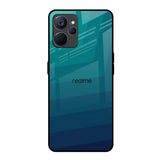 Green Triangle Pattern Realme 9i 5G Glass Back Cover Online
