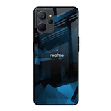 Polygonal Blue Box Realme 9i 5G Glass Back Cover Online
