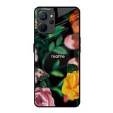 Flowers & Butterfly Realme 9i 5G Glass Back Cover Online