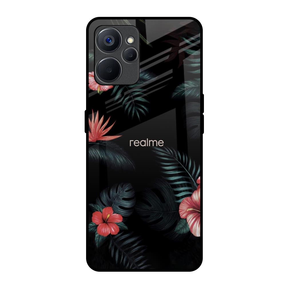 Tropical Art Flower Realme 9i 5G Glass Back Cover Online