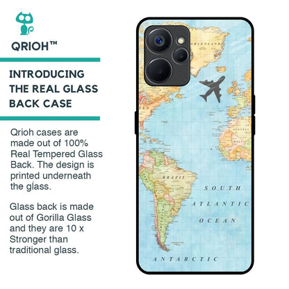 Travel Map Glass Case for Realme 9i 5G