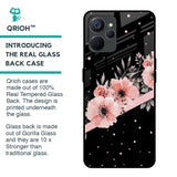 Floral Black Band Glass Case For Realme 9i 5G