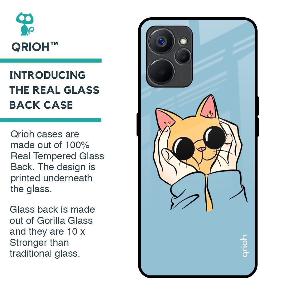 Adorable Cute Kitty Glass Case For Realme 9i 5G