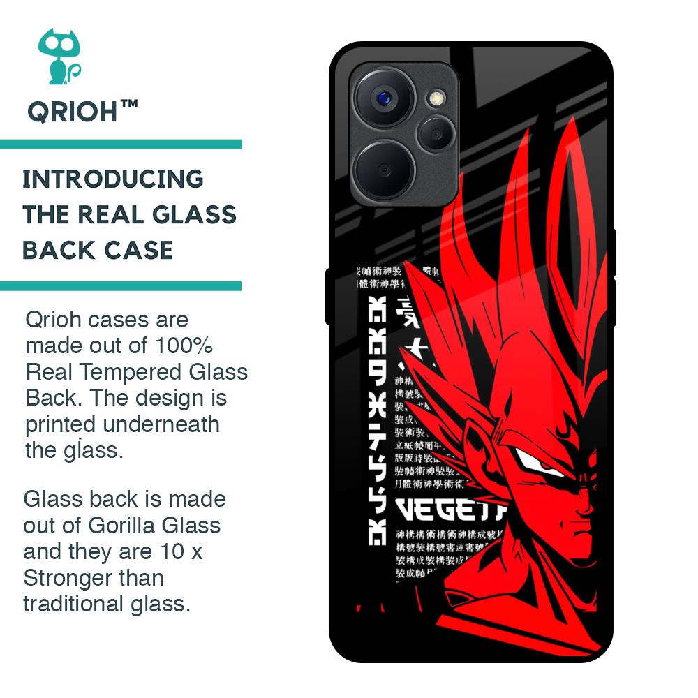 Red Vegeta Glass Case for Realme 9i 5G