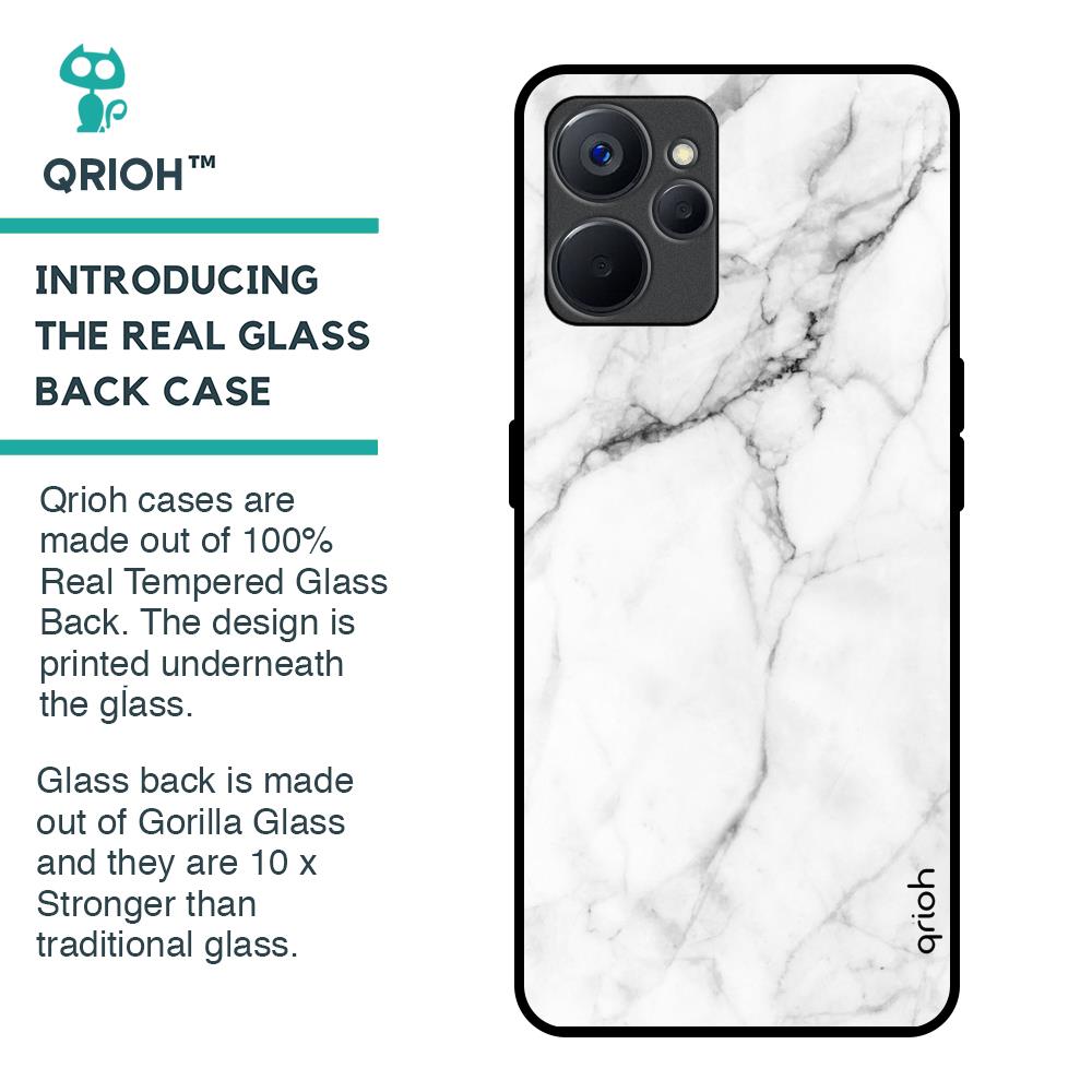 Modern White Marble Glass Case for Realme 9i 5G