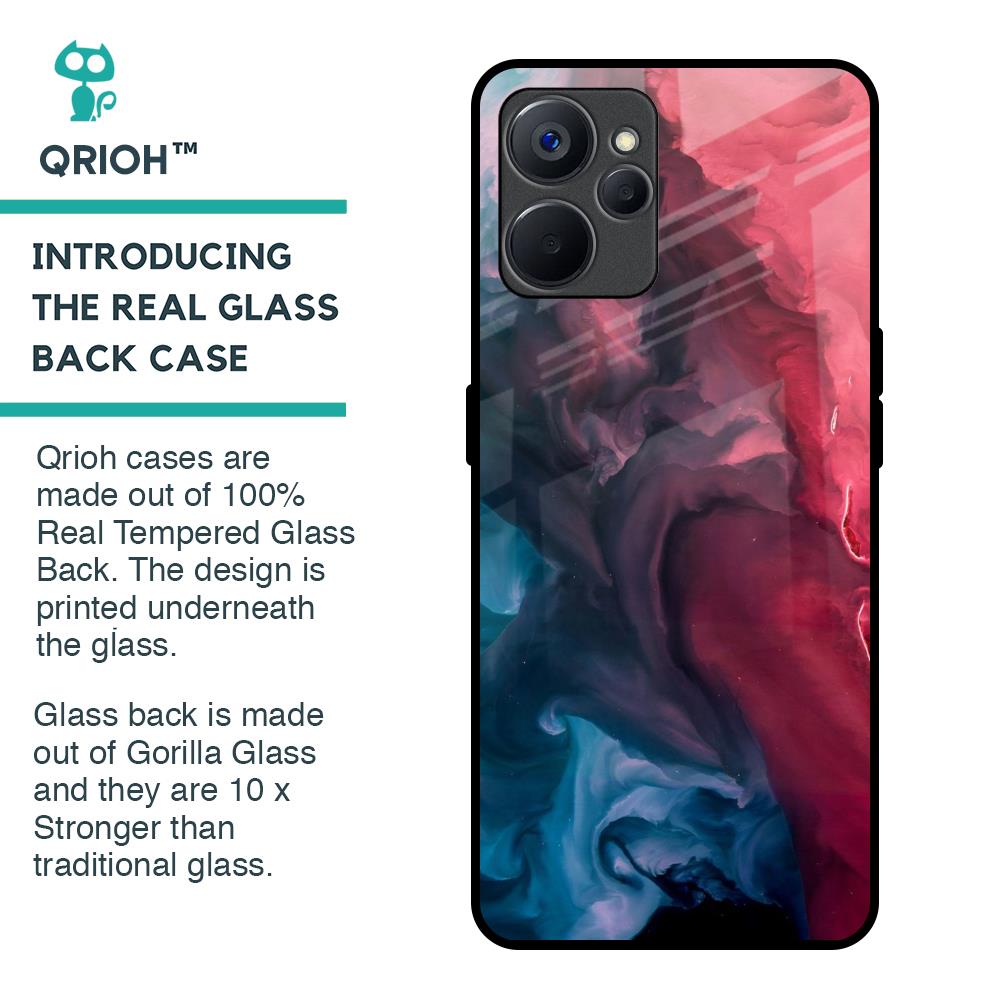 Blue & Red Smoke Glass Case for Realme 9i 5G