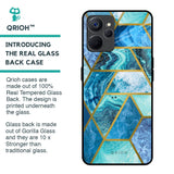 Turquoise Geometrical Marble Glass Case for Realme 9i 5G