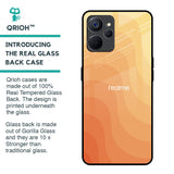 Orange Curve Pattern Glass Case for Realme 9i 5G