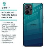 Green Triangle Pattern Glass Case for Realme 9i 5G