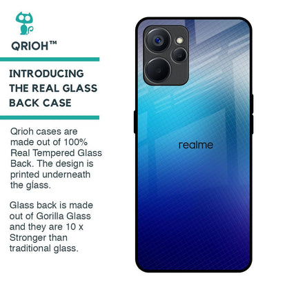 Blue Rhombus Pattern Glass Case for Realme 9i 5G