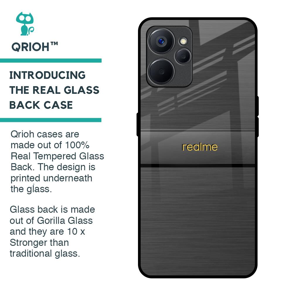 Grey Metallic Glass Case For Realme 9i 5G
