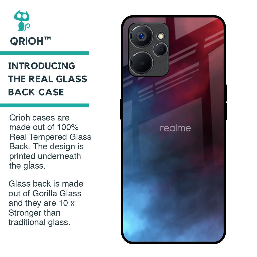 Smokey Watercolor Glass Case for Realme 9i 5G