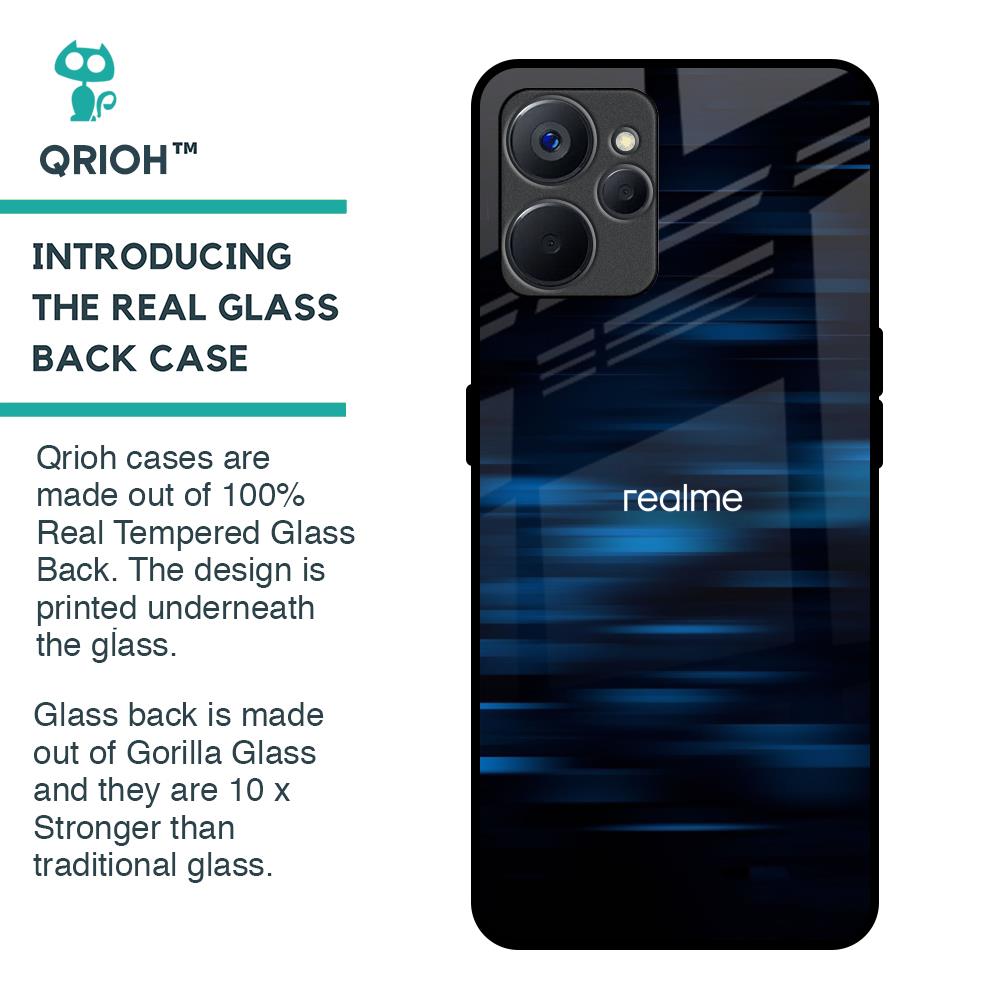 Blue Rough Abstract Glass Case for Realme 9i 5G