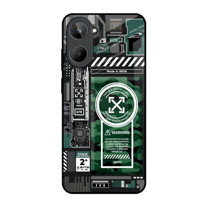 Green Camo Circuit Realme 10 Glass Back Cover Online