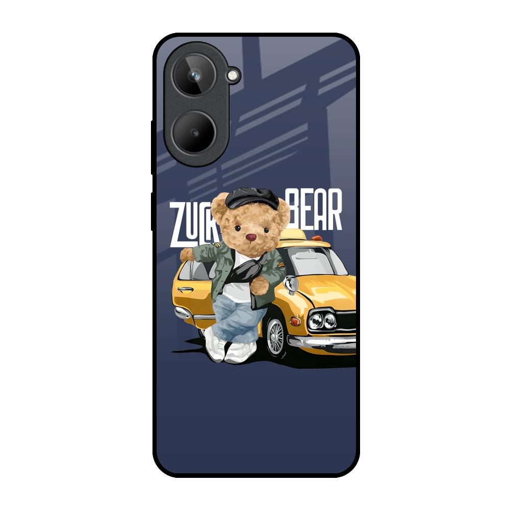 Adventurous Bear Realme 10 Glass Back Cover Online