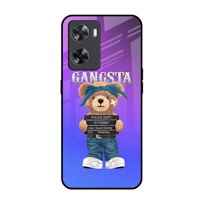 Gangsta Bear OPPO A77s Glass Back Cover Online