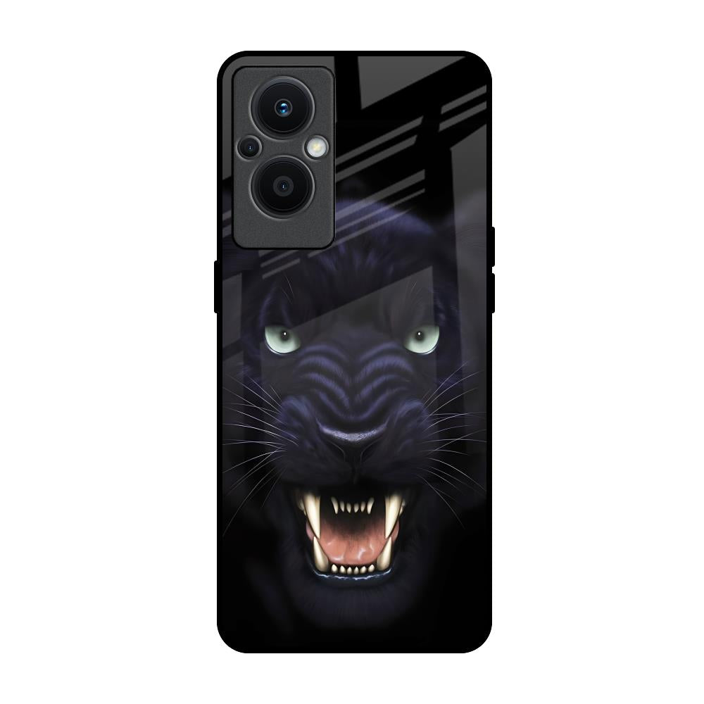 Angry Black Leopard Oppo F21s Pro 5G Glass Back Cover Online