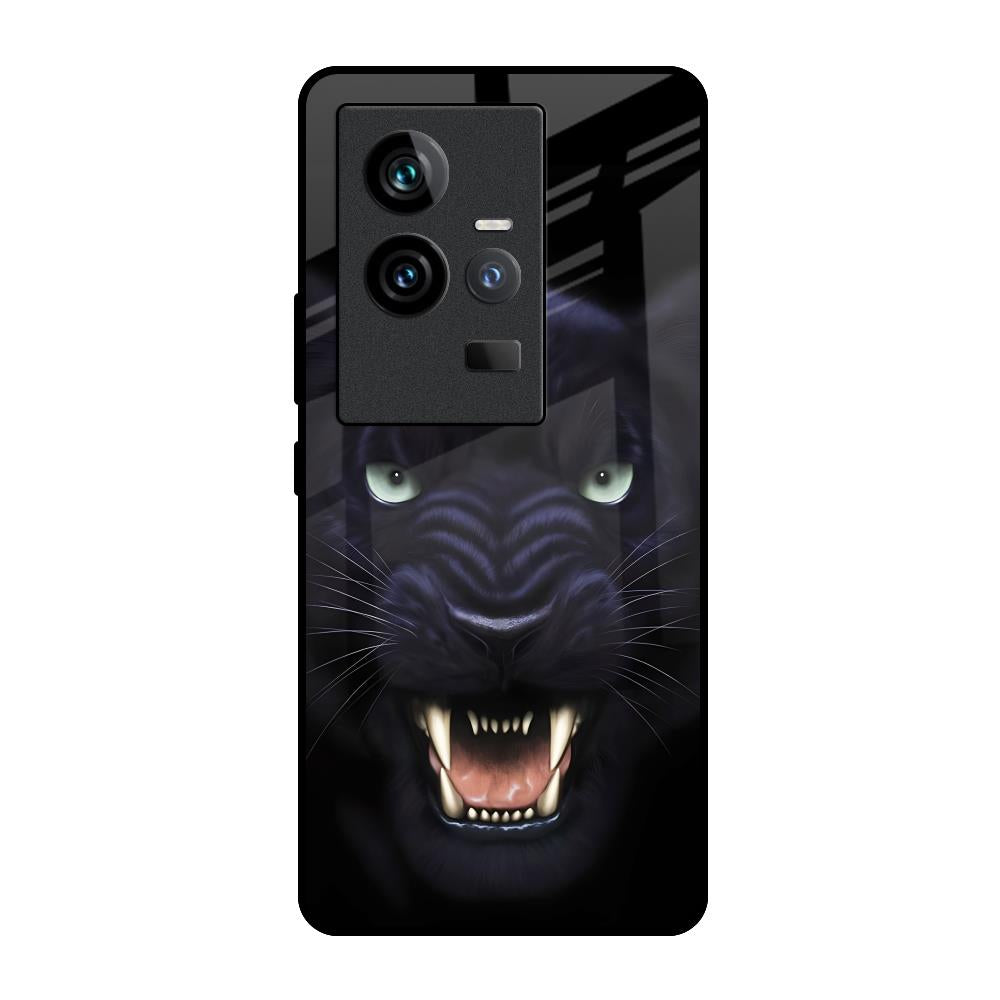 Angry Black Leopard iQOO 11 Glass Back Cover Online