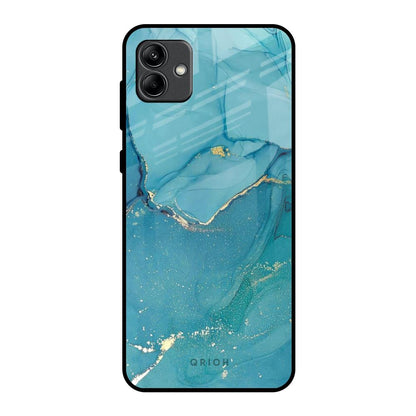Blue Golden Glitter Samsung Galaxy A04 Glass Back Cover Online