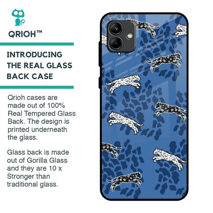 Blue Cheetah Glass Case for Samsung Galaxy A04