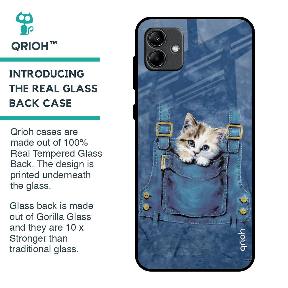 Kitty In Pocket Glass Case For Samsung Galaxy A04