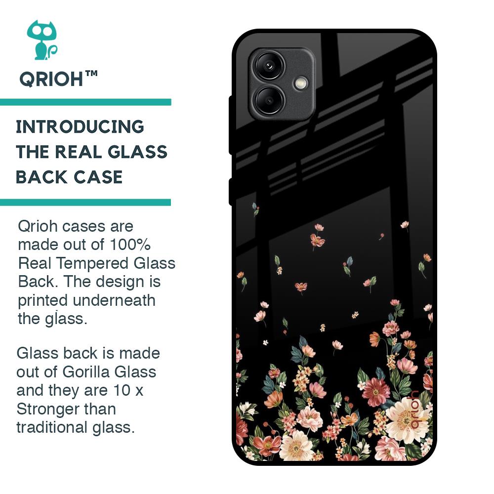 Floating Floral Print Glass Case for Samsung Galaxy A04