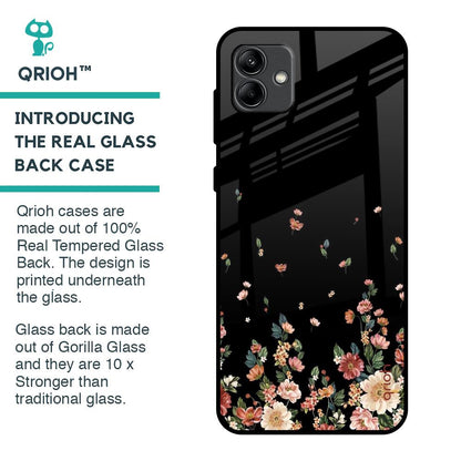 Floating Floral Print Glass Case for Samsung Galaxy A04