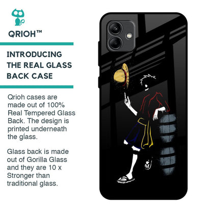 Luffy Line Art Glass Case for Samsung Galaxy A04