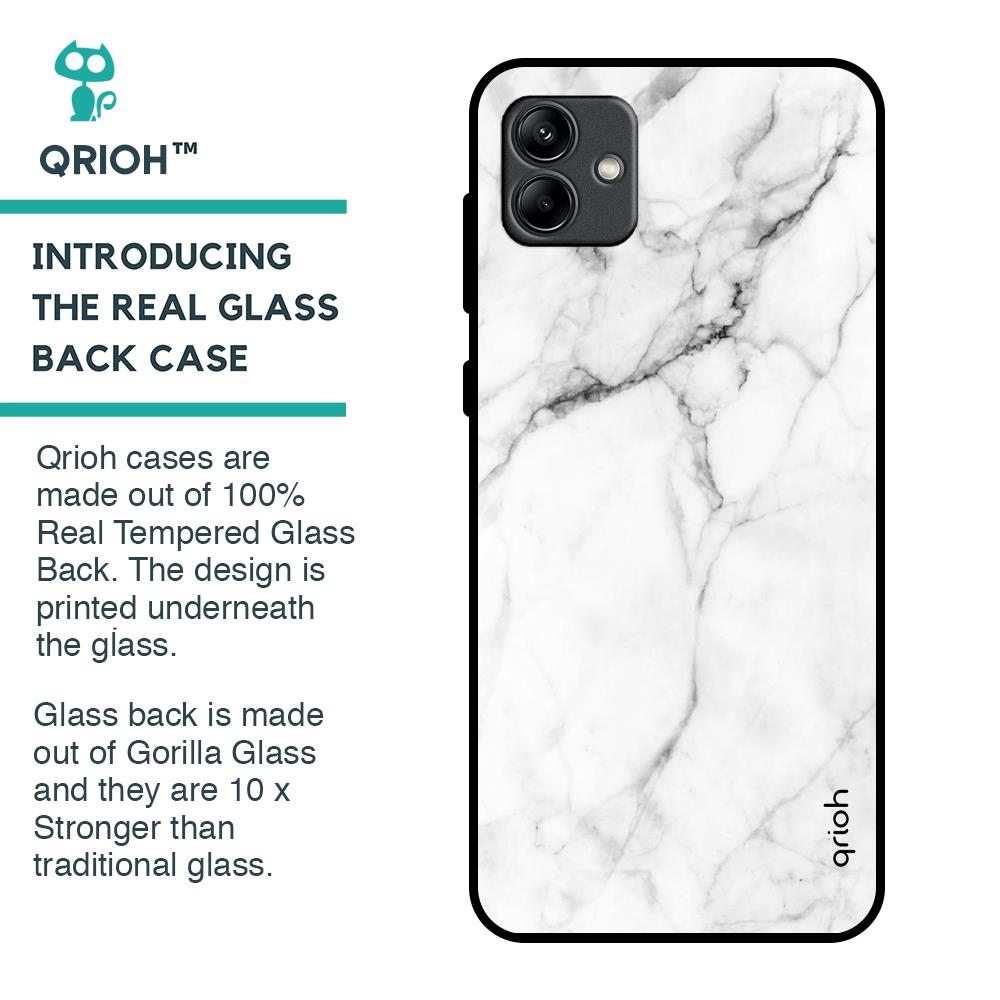 Modern White Marble Glass Case for Samsung Galaxy A04