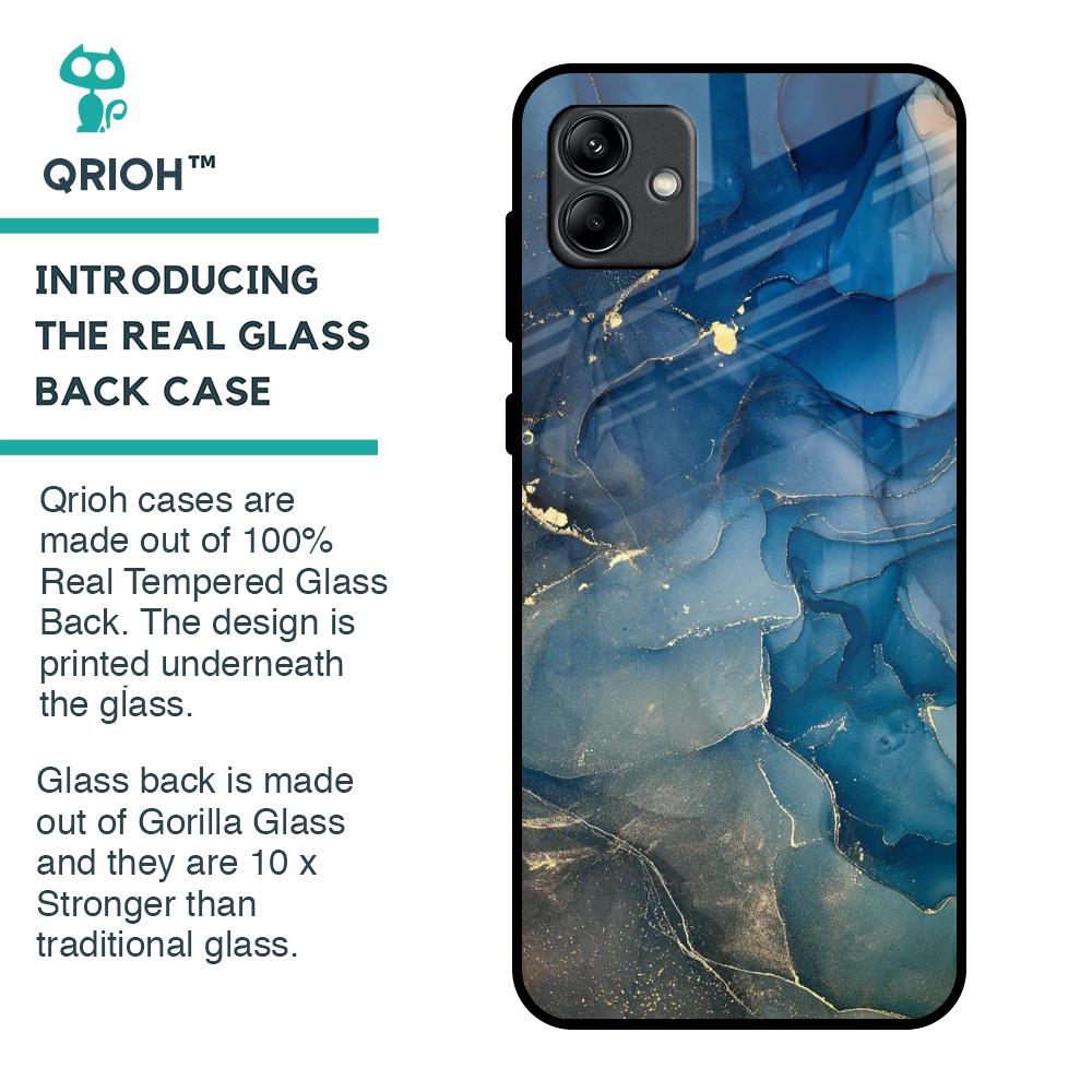 Blue Cool Marble Glass Case for Samsung Galaxy A04