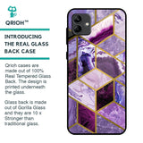 Purple Rhombus Marble Glass Case for Samsung Galaxy A04