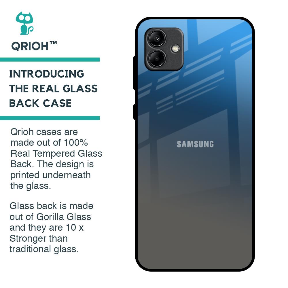 Blue Grey Ombre Glass Case for Samsung Galaxy A04