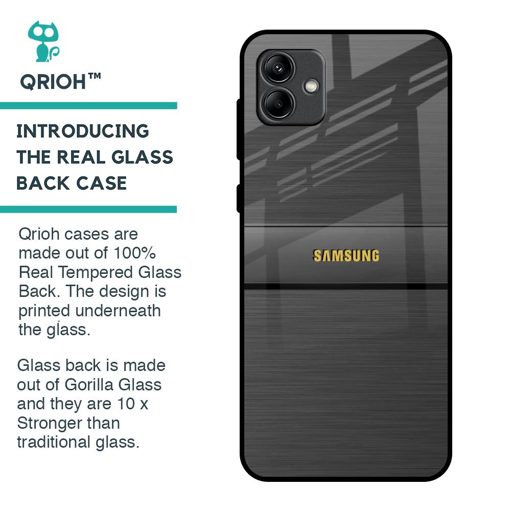 Grey Metallic Glass Case For Samsung Galaxy A04