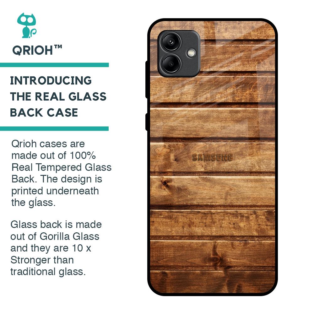 Wooden Planks Glass Case for Samsung Galaxy A04