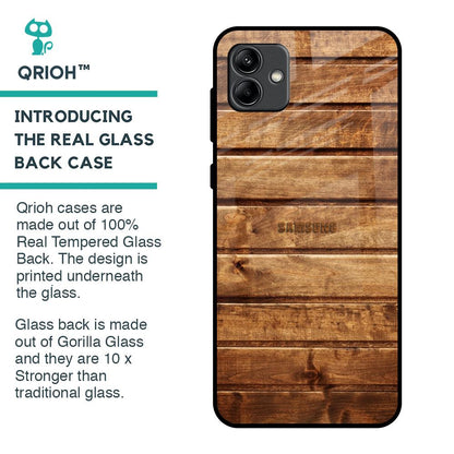 Wooden Planks Glass Case for Samsung Galaxy A04
