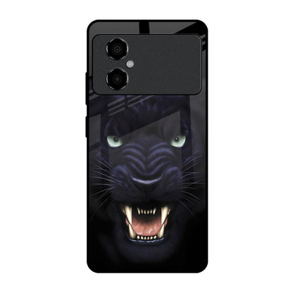 Angry Black Leopard Poco M4 5G Glass Back Cover Online