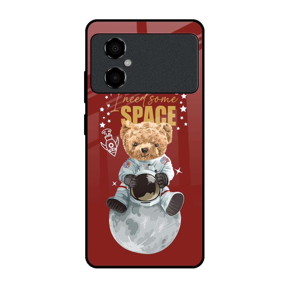 Astronaut Bear Poco M4 5G Glass Back Cover Online
