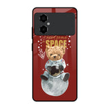 Astronaut Bear Poco M4 5G Glass Back Cover Online