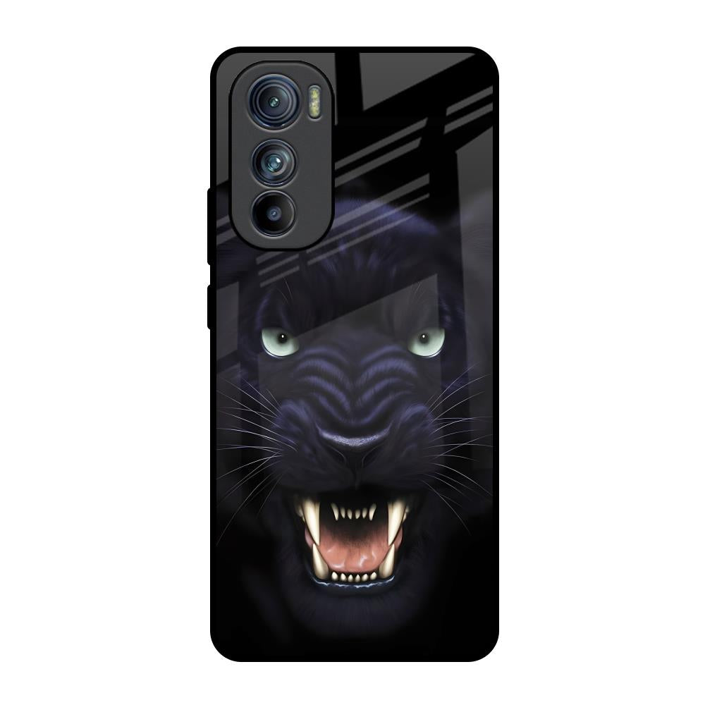 Angry Black Leopard Motorola Edge 30 Glass Back Cover Online