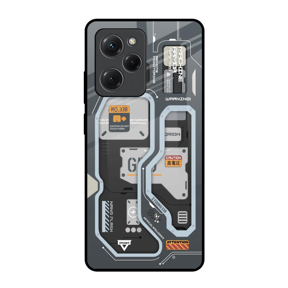 Retro Futuristic Poco X5 Pro 5G Glass Back Cover Online