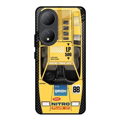 Yellow Racing Car Vivo Y100 5G Glass Back Cover Online