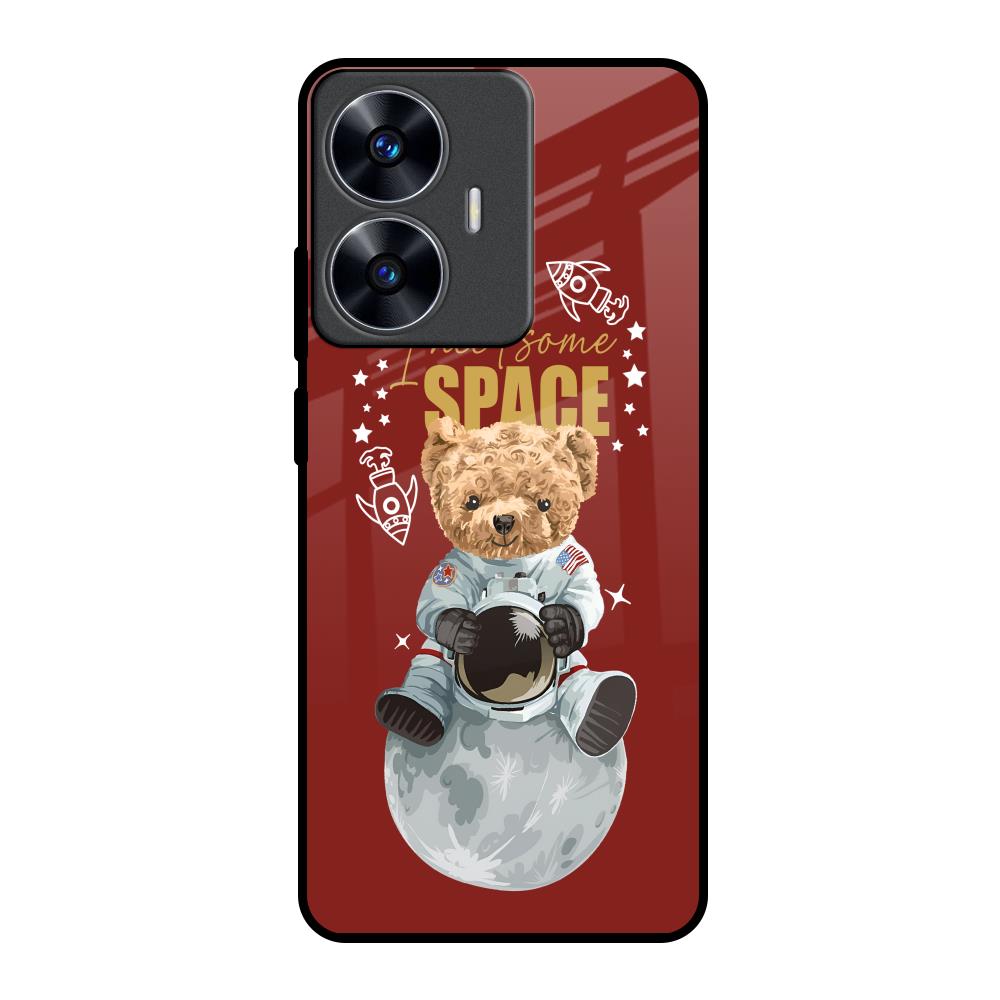 Astronaut Bear Realme C55 Glass Back Cover Online