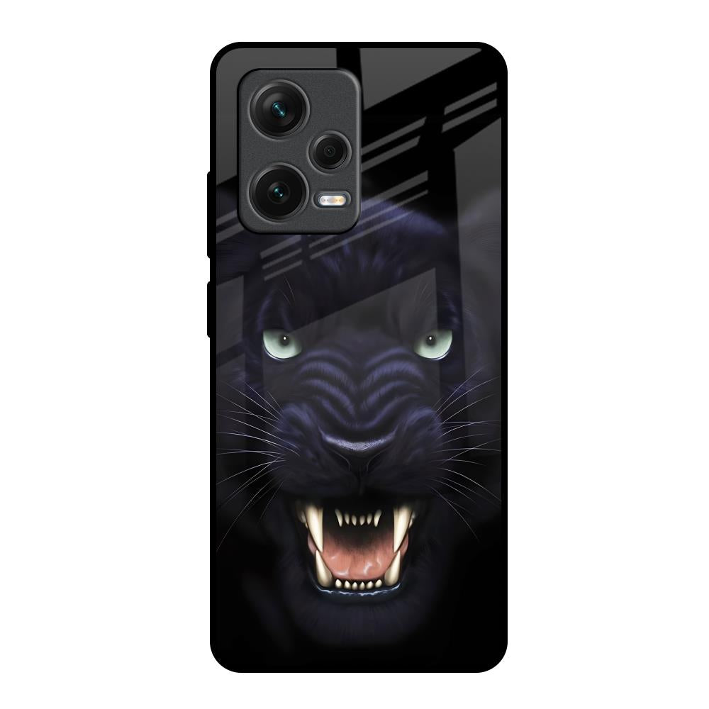 Angry Black Leopard Redmi Note 12 Pro Plus 5G Glass Back Cover Online