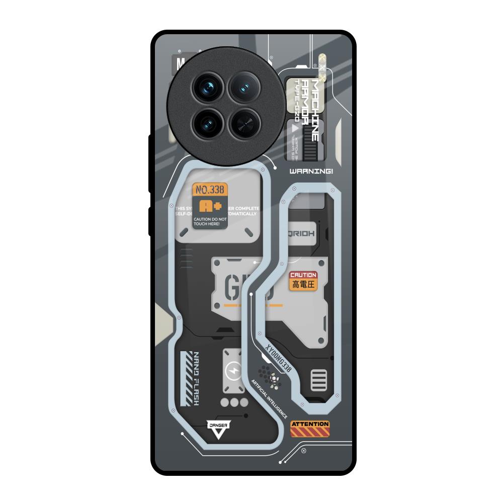 Retro Futuristic Vivo X90 5G Glass Back Cover Online