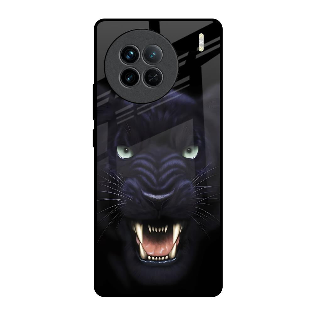 Angry Black Leopard Vivo X90 5G Glass Back Cover Online