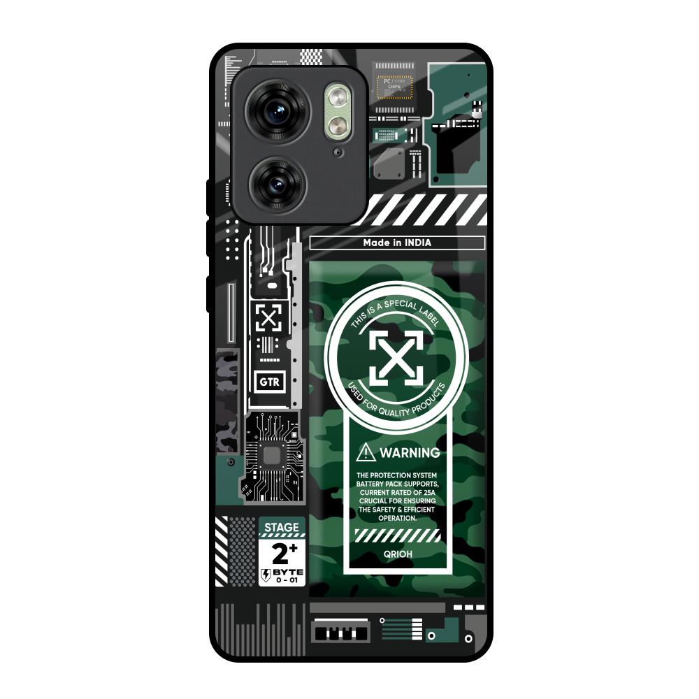Green Camo Circuit Motorola Edge 40 Glass Back Cover Online